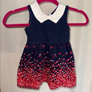 Janie and Jack, Heart Print Navy & Red Dress